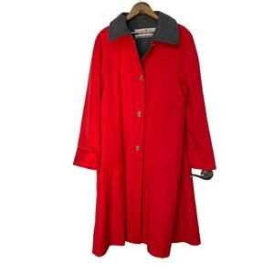 Vintage Bonnie Cashin Rain Coat Classic Red Grey Toggle Button Union Made READ